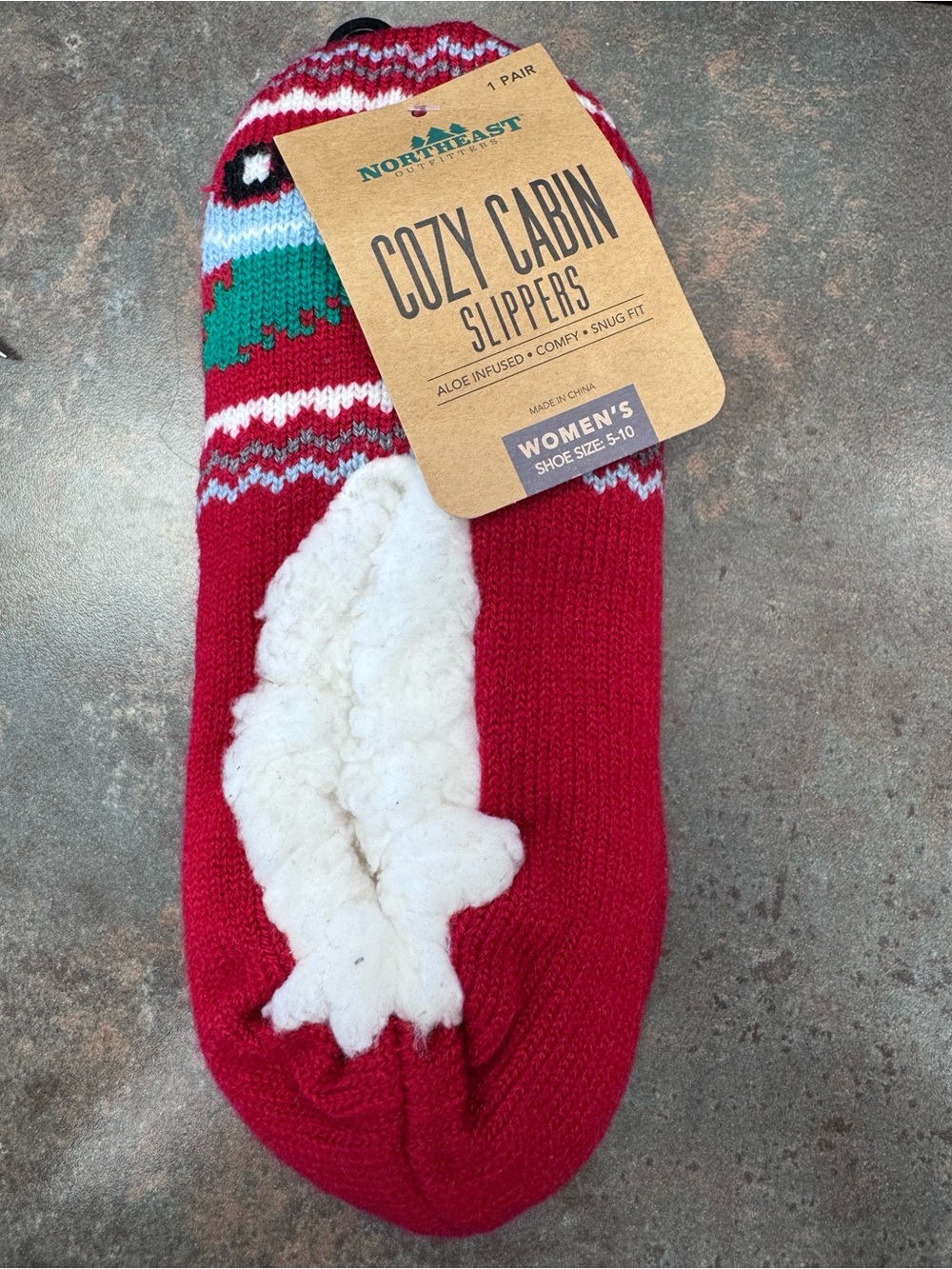 Cozy Cabin Slippers - Women's Red Fleece-Lined Slip-Ons by Northeast Outfitters